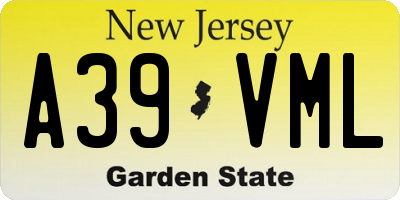 NJ license plate A39VML