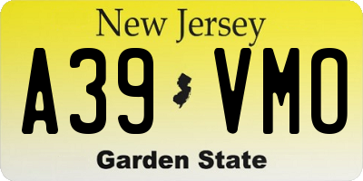 NJ license plate A39VMO