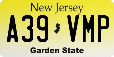 NJ license plate A39VMP