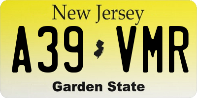 NJ license plate A39VMR