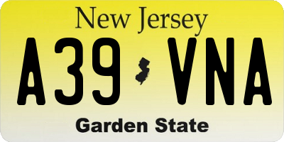 NJ license plate A39VNA