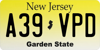 NJ license plate A39VPD