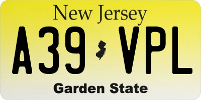 NJ license plate A39VPL