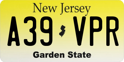NJ license plate A39VPR