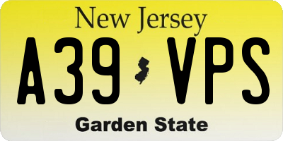 NJ license plate A39VPS