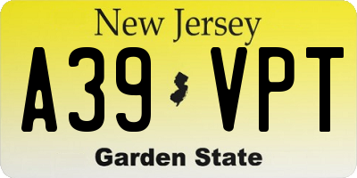 NJ license plate A39VPT