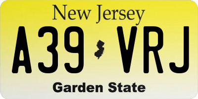 NJ license plate A39VRJ