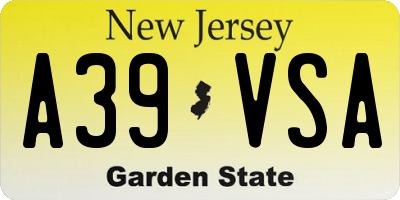 NJ license plate A39VSA