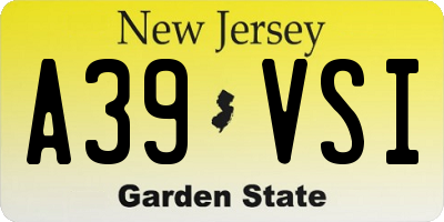 NJ license plate A39VSI