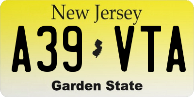 NJ license plate A39VTA