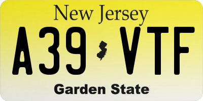 NJ license plate A39VTF