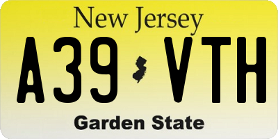 NJ license plate A39VTH