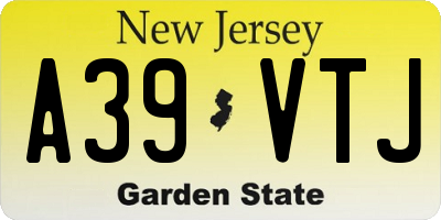 NJ license plate A39VTJ