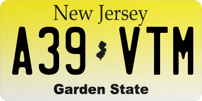 NJ license plate A39VTM