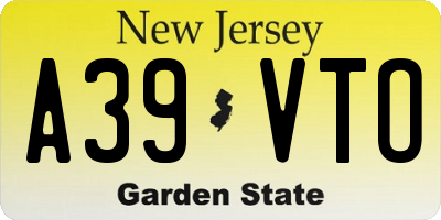 NJ license plate A39VTO