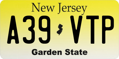 NJ license plate A39VTP