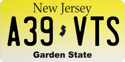 NJ license plate A39VTS