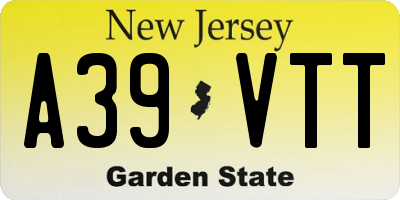 NJ license plate A39VTT