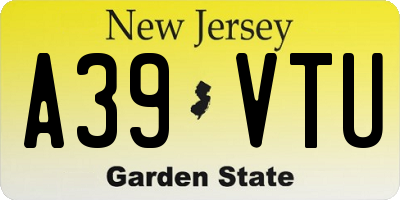 NJ license plate A39VTU