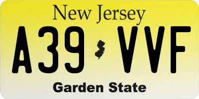 NJ license plate A39VVF