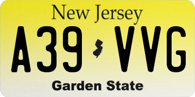 NJ license plate A39VVG