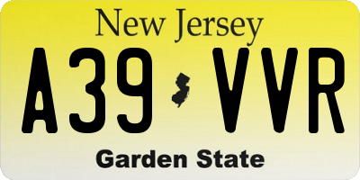 NJ license plate A39VVR