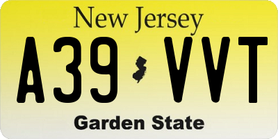 NJ license plate A39VVT