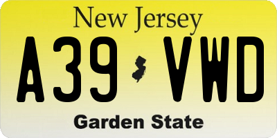 NJ license plate A39VWD