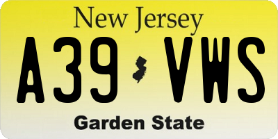 NJ license plate A39VWS