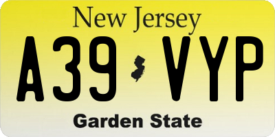 NJ license plate A39VYP
