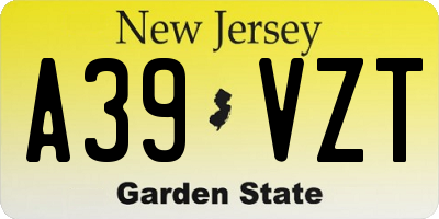 NJ license plate A39VZT