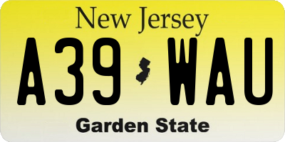 NJ license plate A39WAU