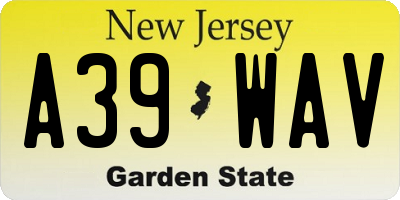 NJ license plate A39WAV