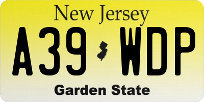 NJ license plate A39WDP