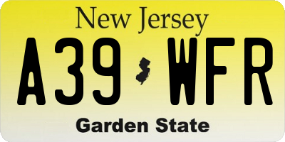 NJ license plate A39WFR