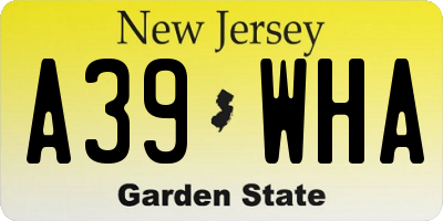 NJ license plate A39WHA