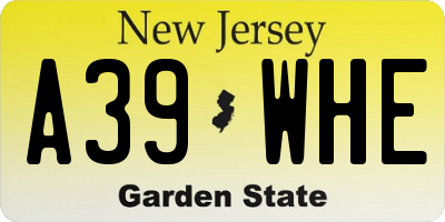 NJ license plate A39WHE