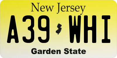 NJ license plate A39WHI