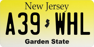 NJ license plate A39WHL
