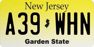 NJ license plate A39WHN