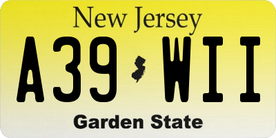 NJ license plate A39WII