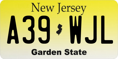 NJ license plate A39WJL