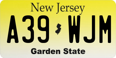 NJ license plate A39WJM