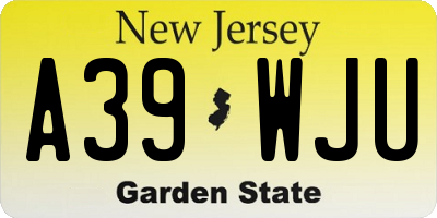 NJ license plate A39WJU