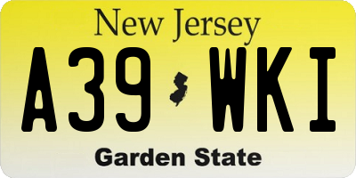 NJ license plate A39WKI