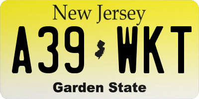 NJ license plate A39WKT