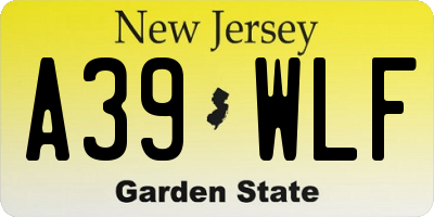 NJ license plate A39WLF