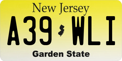 NJ license plate A39WLI
