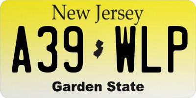 NJ license plate A39WLP