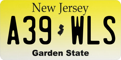 NJ license plate A39WLS